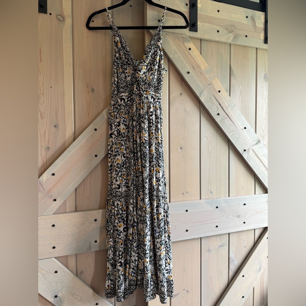 Like New Nostalgia Black Floral Cut Out Maxi Dress - Picture 6 of 11